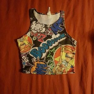 Comic crop tank