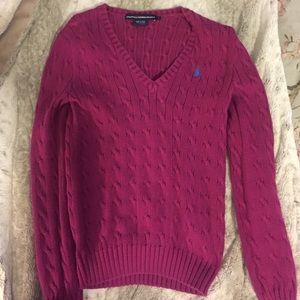 RALPH LAUREN purple cable knit sweater