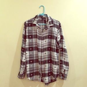 Black and white long Flannel, size 6