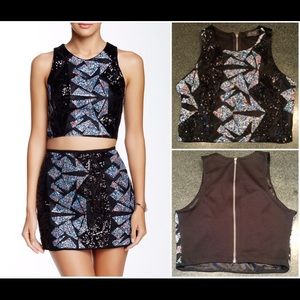‼️Sale‼️ASTR Sequined Crop Top