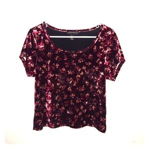 Velvet Forever 21 Floral Scoop Neck