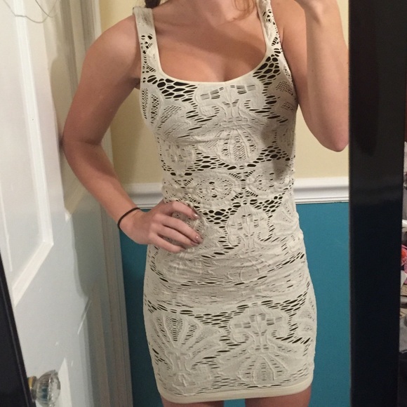Free people lace bodycon white dress size xs/s