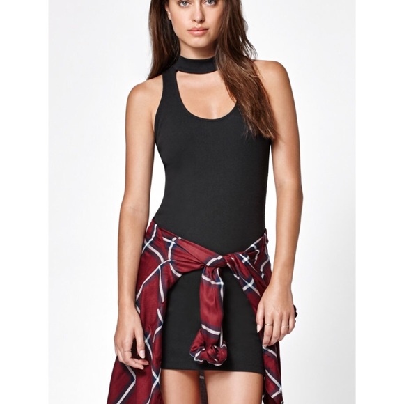 NWT LA Hearts black bodycon choker dress xs