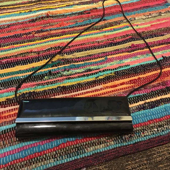 Black patent clutch purse