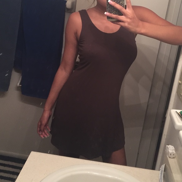 Dark army green flowy dress