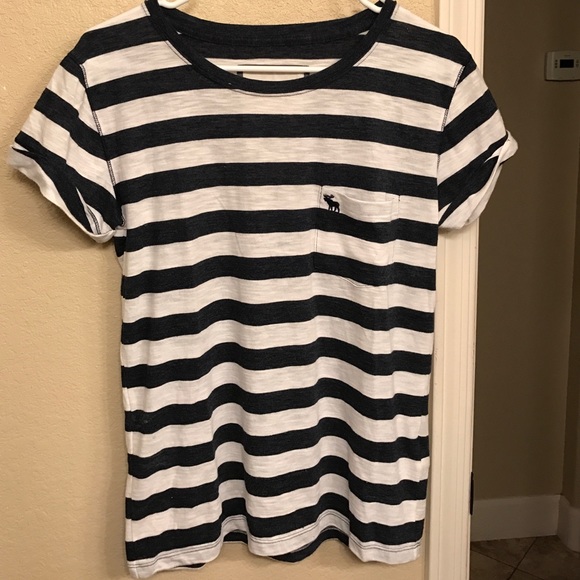 Abercrombie & Fitch navy/white striped shirt