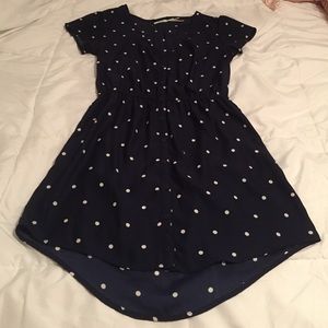 Navy urban outfitters polka dot dress