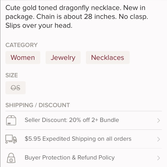 (J3) Dragonfly Necklace - Picture 4 of 4