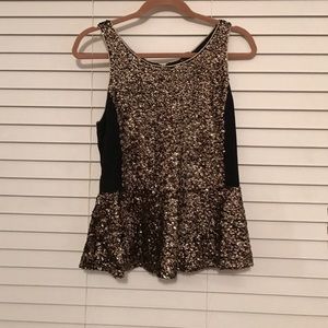 Express Tops - Express Sequin Peplum Top Express Tops - Express Sequin Peplum Top