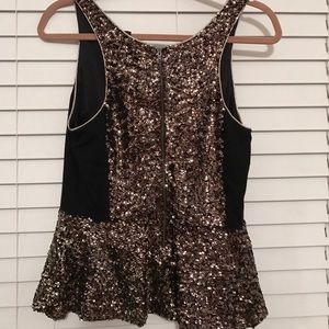 Express Tops - Express Sequin Peplum Top Express Tops - Express Sequin Peplum Top