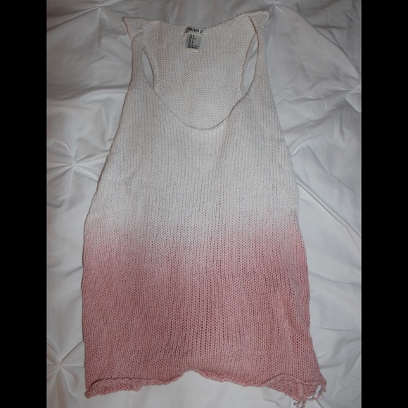 White and Peach Ombré Knit Tank - Picture 1 of 2