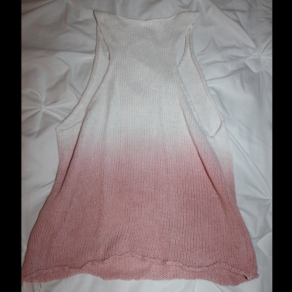 White and Peach Ombré Knit Tank - Picture 2 of 2