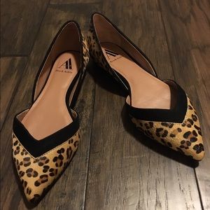 Ava and Aiden leopard print calf hair flats