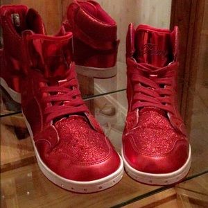 red sequin high tops
