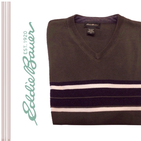 EUC Eddie Bauer v-neck sweater with stripes