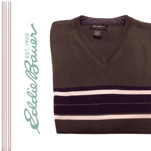 EUC Eddie Bauer v-neck sweater with stripes
