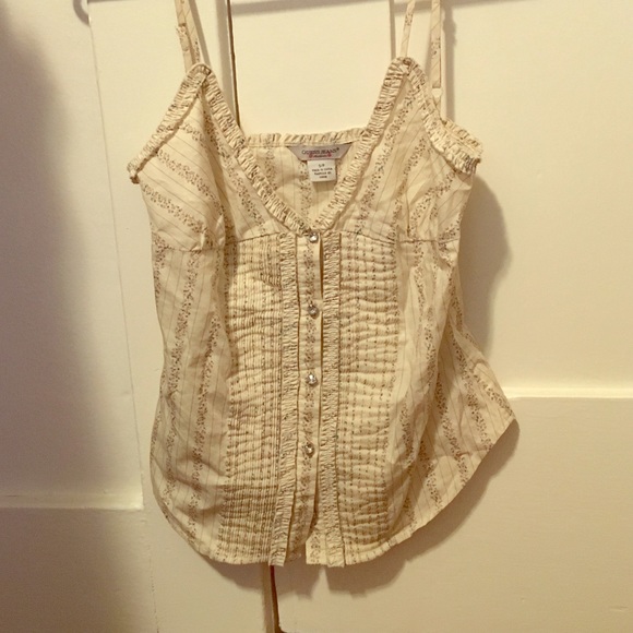 Guess tank top rhinestone buttons