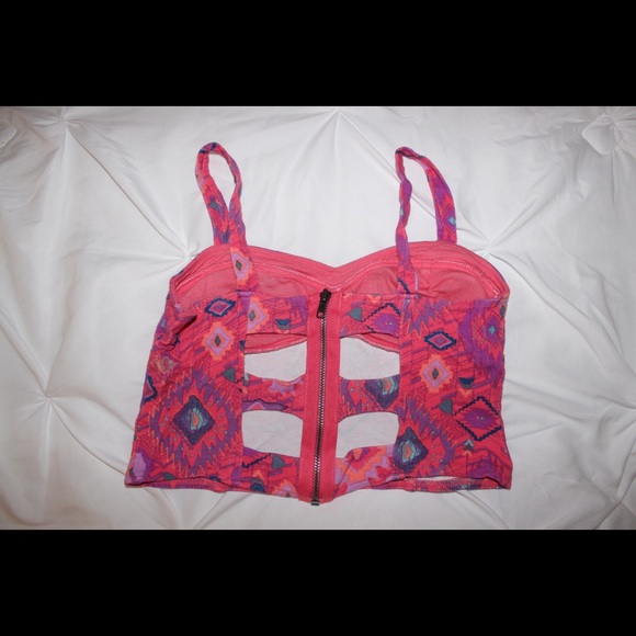 Aztec Print Bustier Crop Top - Picture 2 of 2