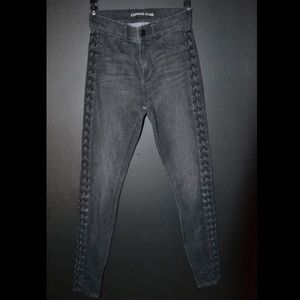 Skinny High Waisted Lace-up Jeans