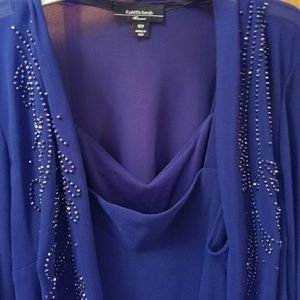Blue mother bride long sheer dress 16w wedding