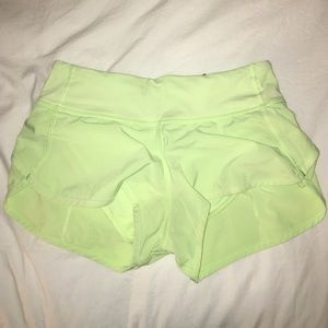 Neon green lululemon shorts