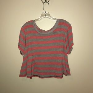 Free People- We The Free striped A-line tee