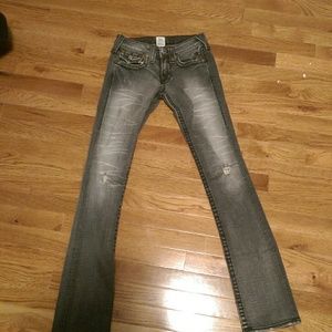 True Religion Jeans Grey Distressed 25