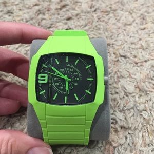 Diesel men's green silicone watch