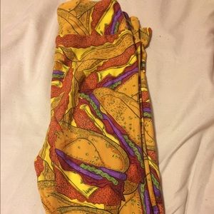 Lularoe kids l/xl cheeseburger leggings.