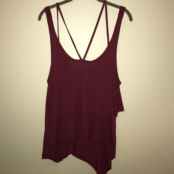 Free People Wine Asymmetrical tank - Picture 2 of 2