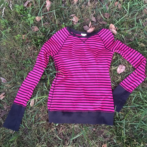 Pink/Black Stripped Waffle Knit Maurice's Shirt