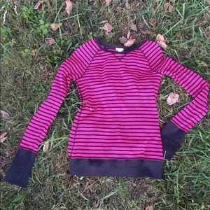 Pink/Black Stripped Waffle Knit Maurice's Shirt