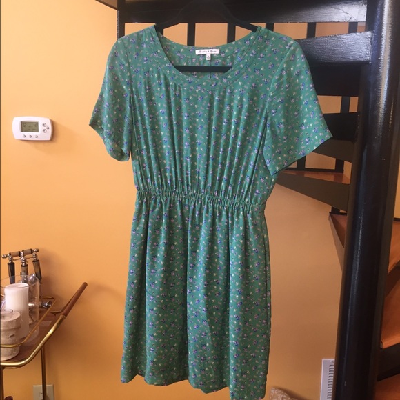 Madewell green floral dress