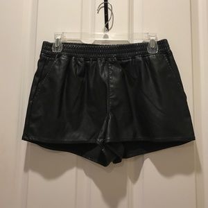 Faux leather shorts