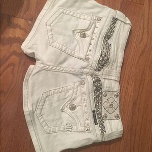 White miss me jean shorts