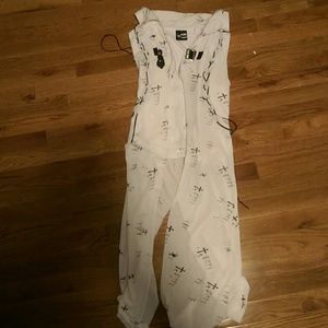 Punk Rave Vest Tank Cardigan White with Crosses