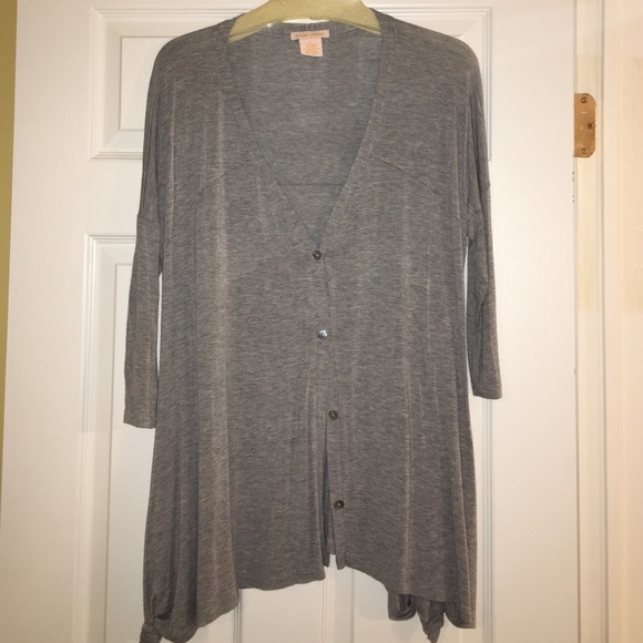 Grey 3/4 sleeve cardigan