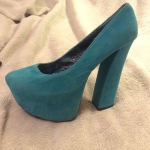 Faux Suede Platforms with a thick heel