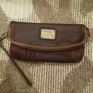 Fossil Leather wristlet