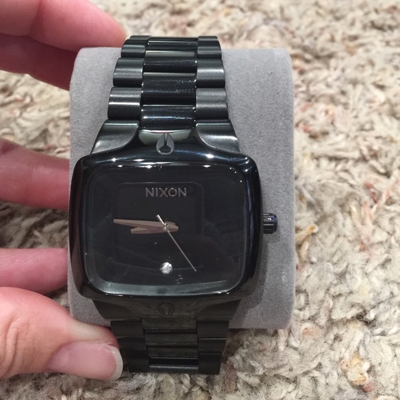Nixon The Player black stainless steel watch