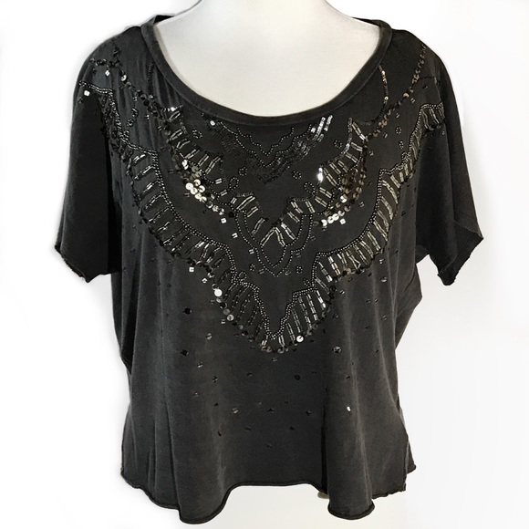 Ecoté embellished open back tee