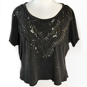 Ecoté embellished open back tee