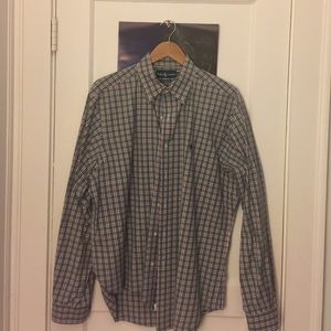 Polo Large long sleeved button down plaid