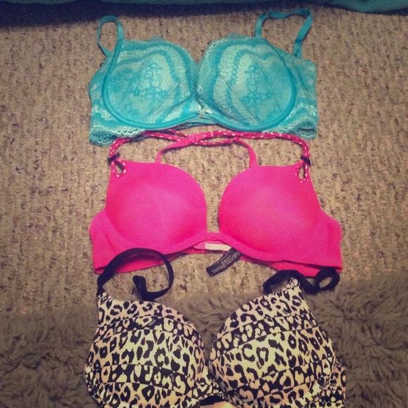 Three Victoria Secret Bras