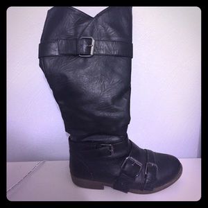 Wide calf black boots