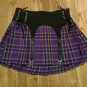 Royal Bones Skirt Hot Topic Pleated Plaid
