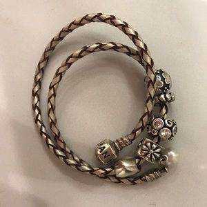Pandora wrap bracelet with charms