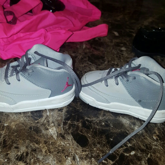 Pink grey tennis shoes infant size 4c