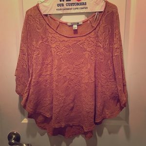 Blush pink boho lace top