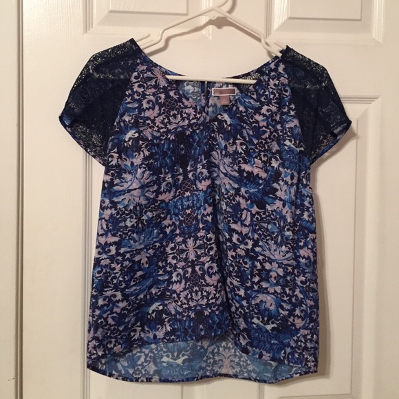 Chelsea28 Small Blue Floral Top - Picture 2 of 5